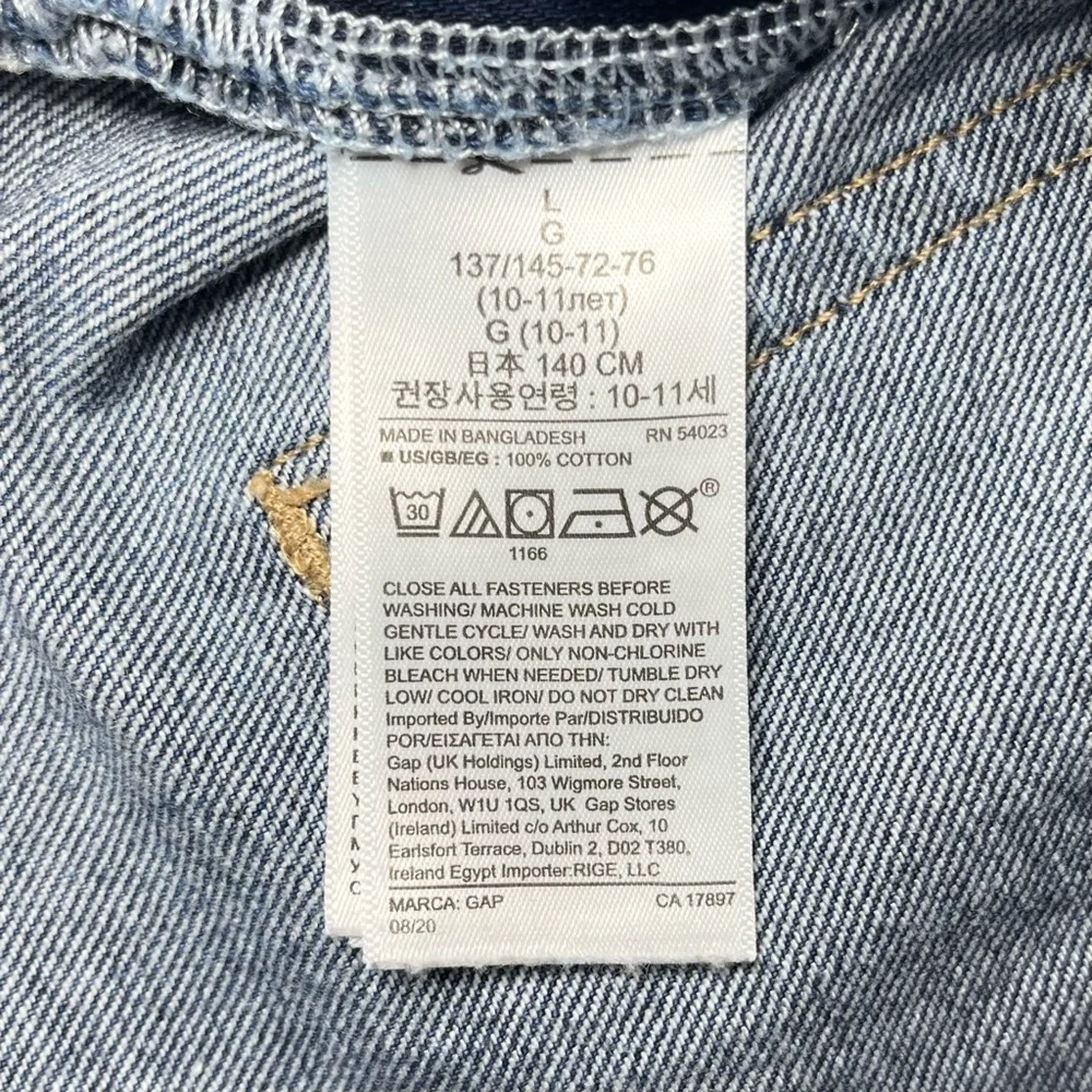 GAP Teen Size Large 100% Cotton Blue Denim Bib Overalls‎
